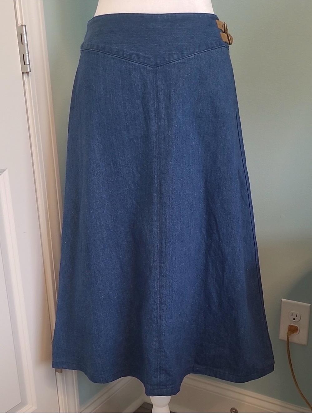 Talbots Classic A-Line Denim Skirt - Blue
